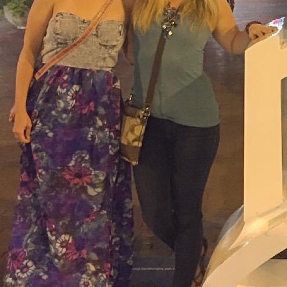 Floral and denim maxi dress - Picture 4 of 4